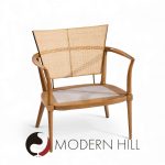 Bert England Mid Century Cane Back Lounge Chairs - Pair