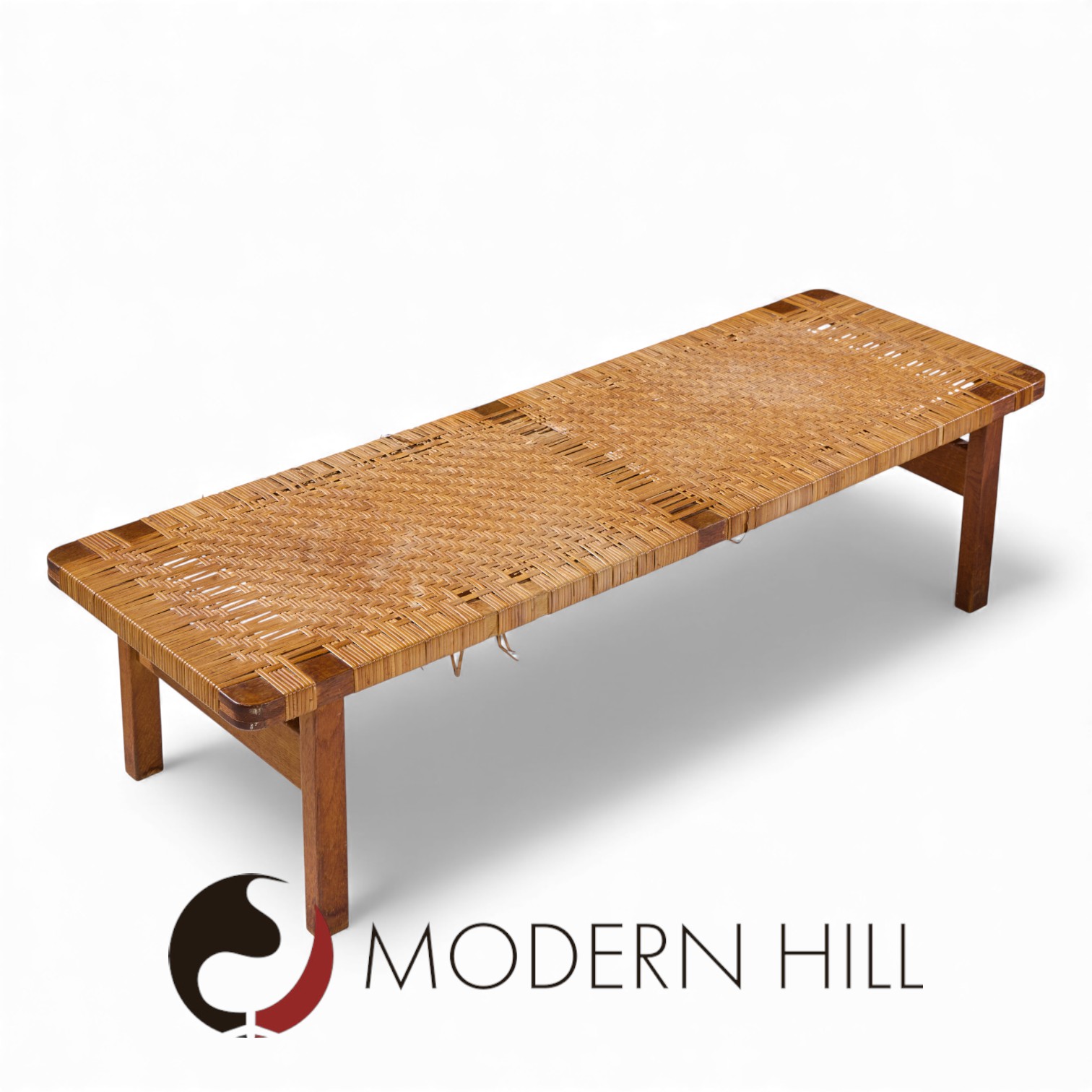 Børge Mogensen 5272 for Fredericia Mid Century Danish Teak and Rattan Benches - Pair