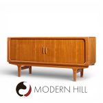 Dyrlund Mid Century Danish Teak Tambour Door Credenza
