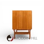 Dyrlund Mid Century Danish Teak Tambour Door Credenza
