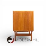 Dyrlund Mid Century Danish Teak Tambour Door Credenza