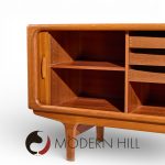 Dyrlund Mid Century Danish Teak Tambour Door Credenza