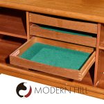 Dyrlund Mid Century Danish Teak Tambour Door Credenza