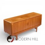 Dyrlund Mid Century Danish Teak Tambour Door Credenza