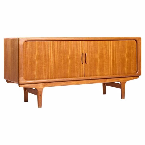 Dyrlund Mid Century Danish Teak Tambour Door Credenza