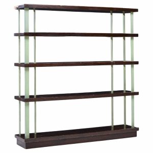 edward wormley for dunbar model 4568 mid century lacquered steel and mahogany bookcase