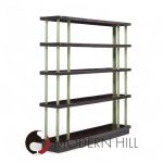 Edward Wormley for Dunbar Model 4568 Mid Century Lacquered Steel and Mahogany Bookcase