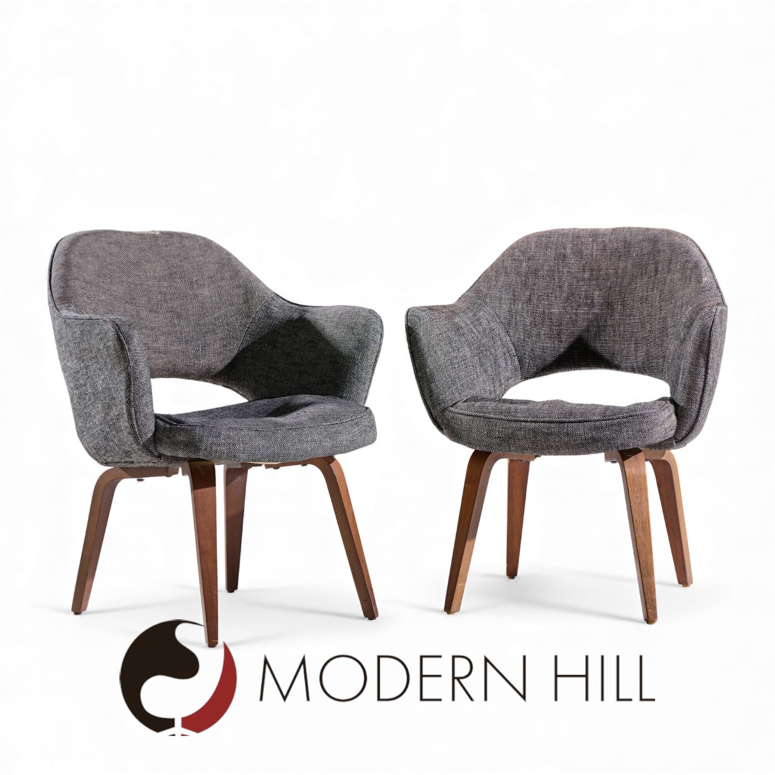 Eero Saarinen for Knoll Mid Century Bentwood Executive Dining Chairs - Pair