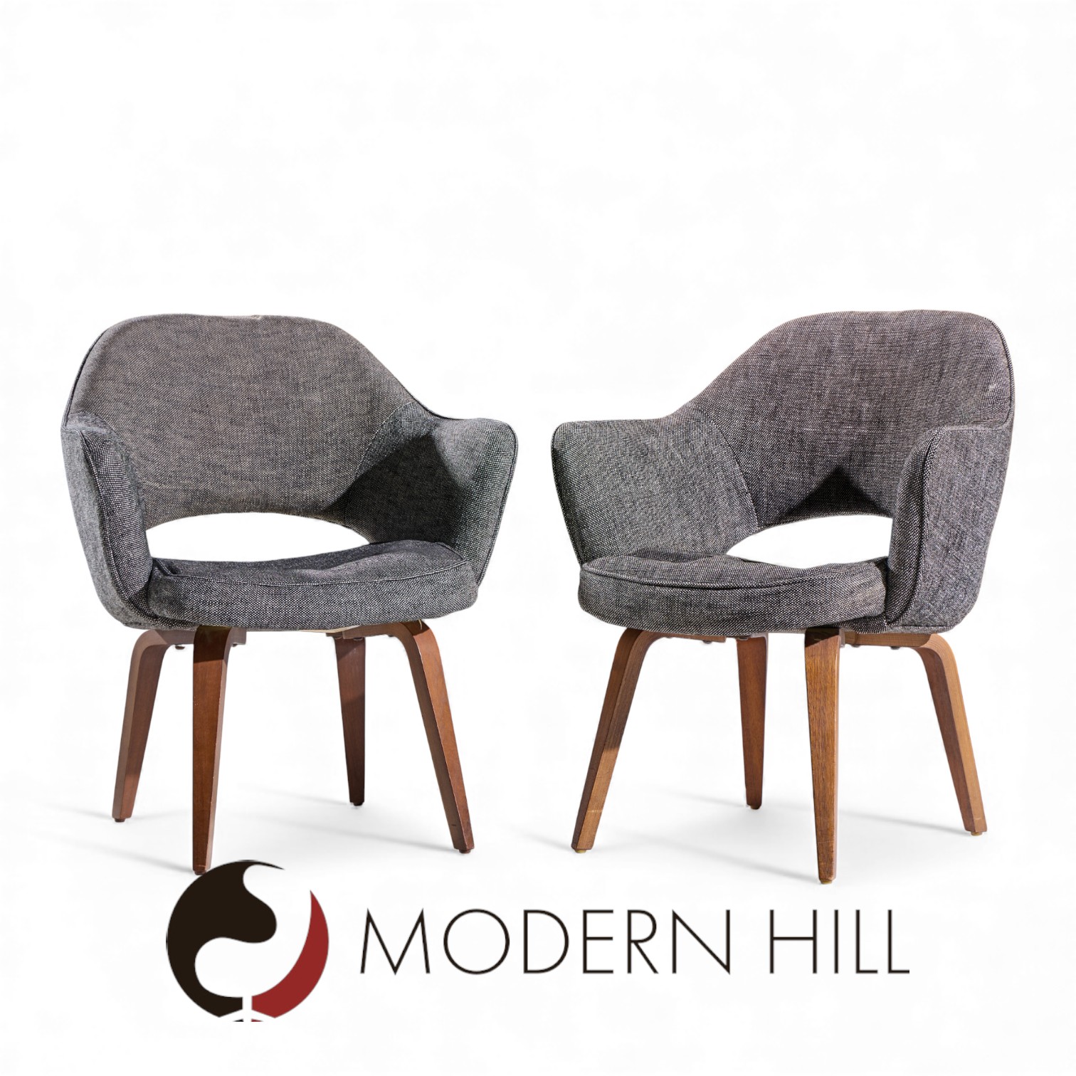 Eero Saarinen for Knoll Mid Century Bentwood Executive Dining Chairs - Pair