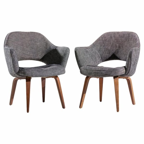 Eero Saarinen for Knoll Mid Century Bentwood Executive Dining Chairs - Pair