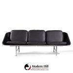 george nelson for herman miller mid century leather and chrome sling sofa