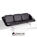 george nelson for herman miller mid century leather and chrome sling sofa