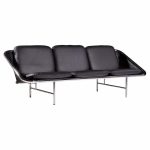 george nelson for herman miller mid century leather and chrome sling sofa