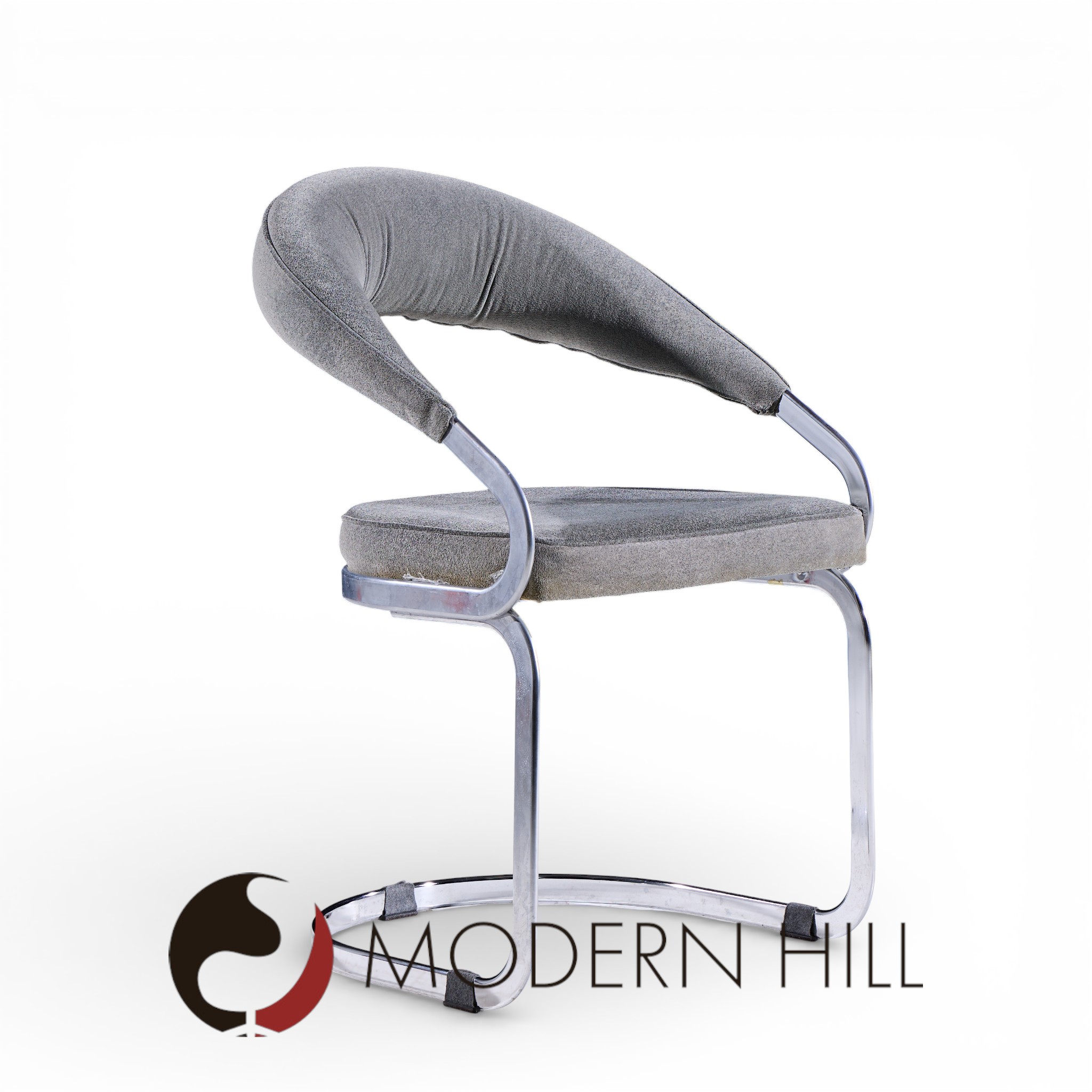 Giotto Stoppino for Kartell Mid Century Italian Chrome Cantilever Dining Chairs - Set of 6