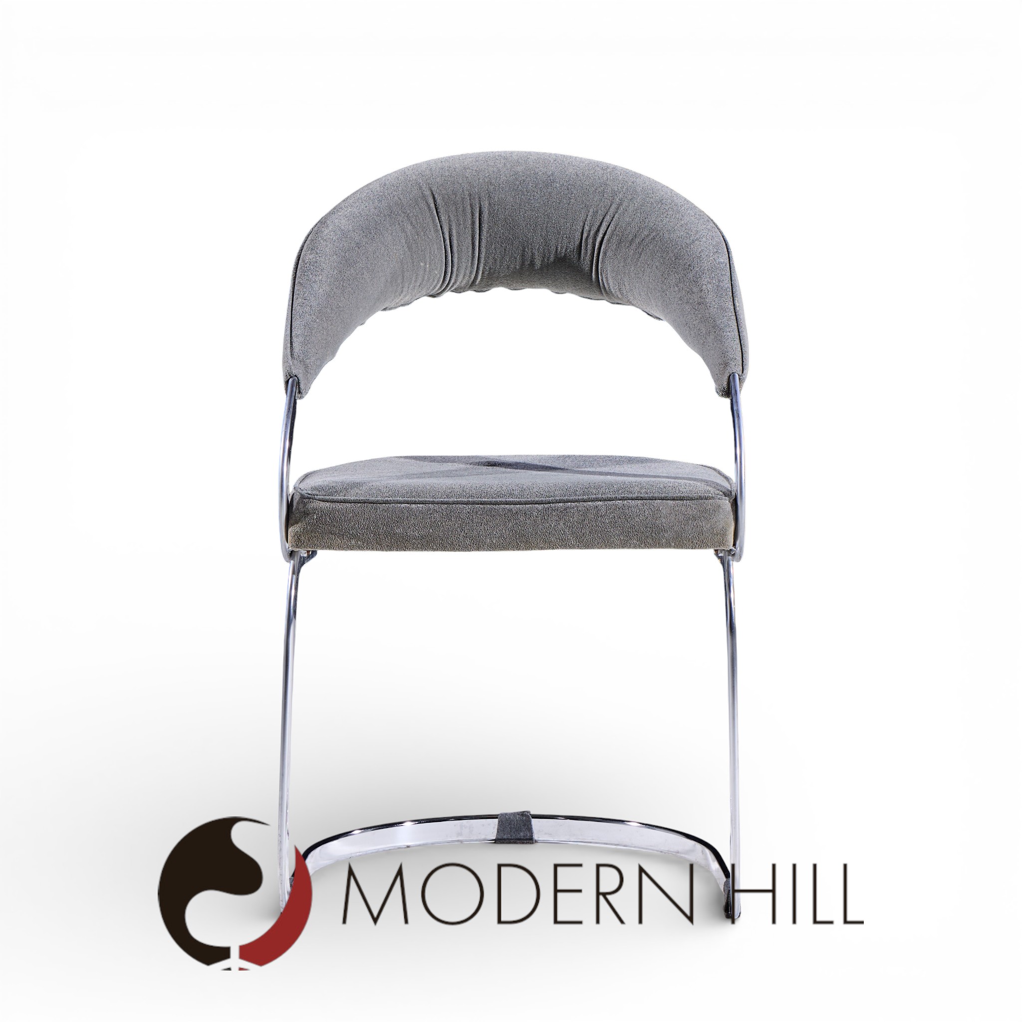 Giotto Stoppino for Kartell Mid Century Italian Chrome Cantilever Dining Chairs - Set of 6