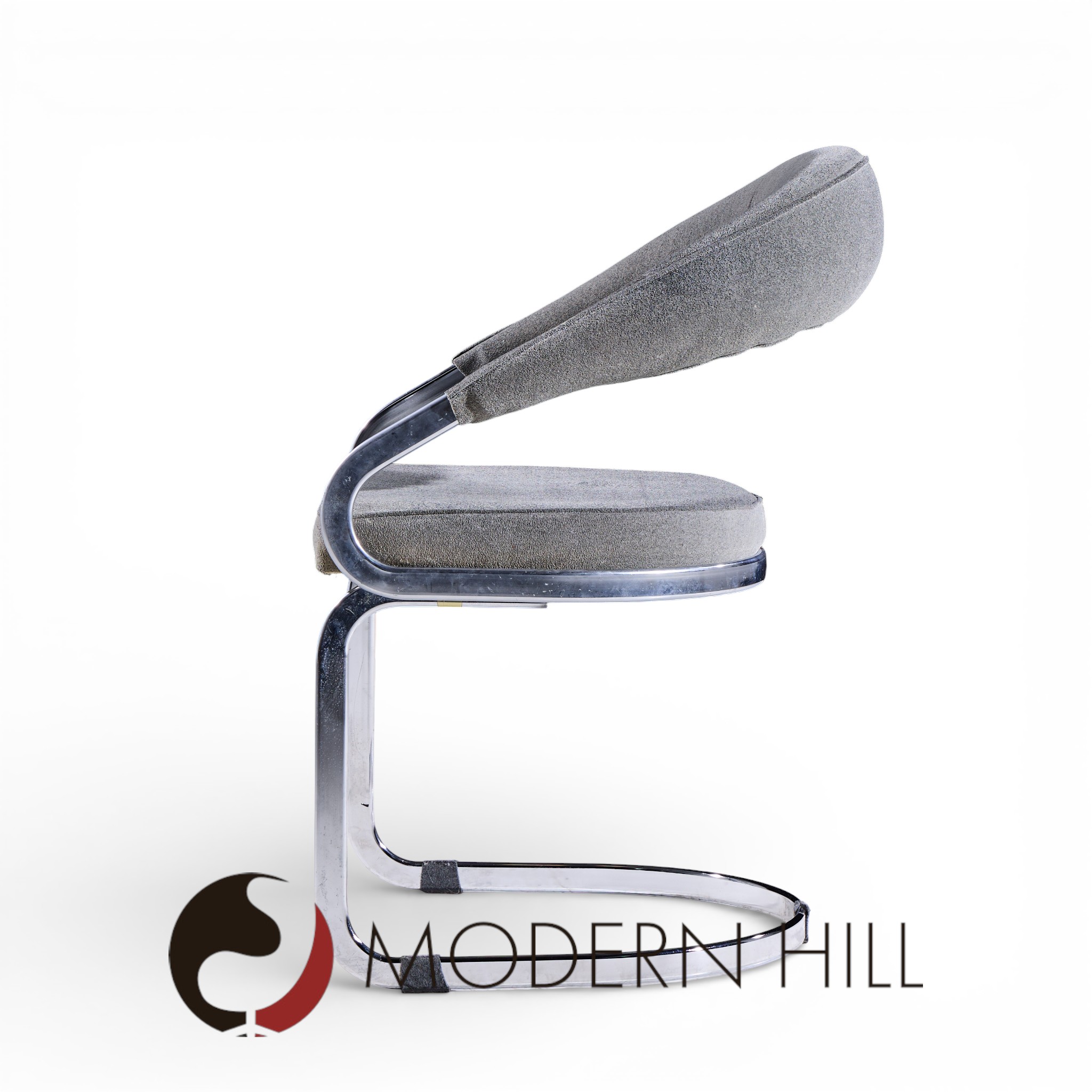 Giotto Stoppino for Kartell Mid Century Italian Chrome Cantilever Dining Chairs - Set of 6