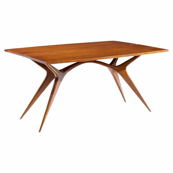 Giuseppe Scapinelli Mid Century Brazilian Walnut Console Flip Top Dining Table