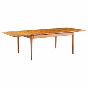 glostrup møbelfabrik mid century danish teak hidden leaf dining table with 2 leaves