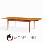 Glostrup Møbelfabrik Mid Century Danish Teak Hidden Leaf Dining Table with 2 Leaves
