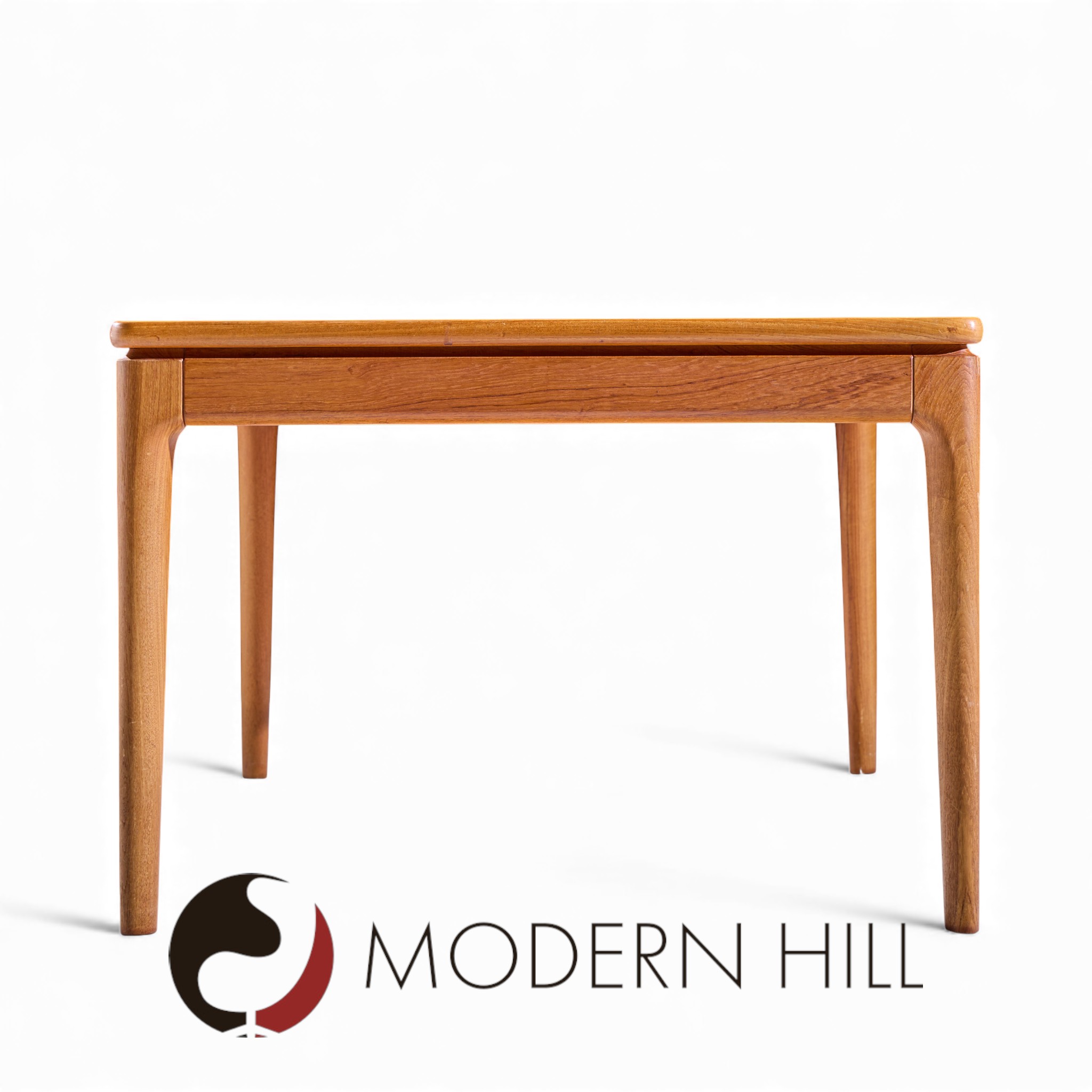 Glostrup Møbelfabrik Mid Century Danish Teak Hidden Leaf Dining Table with 2 Leaves