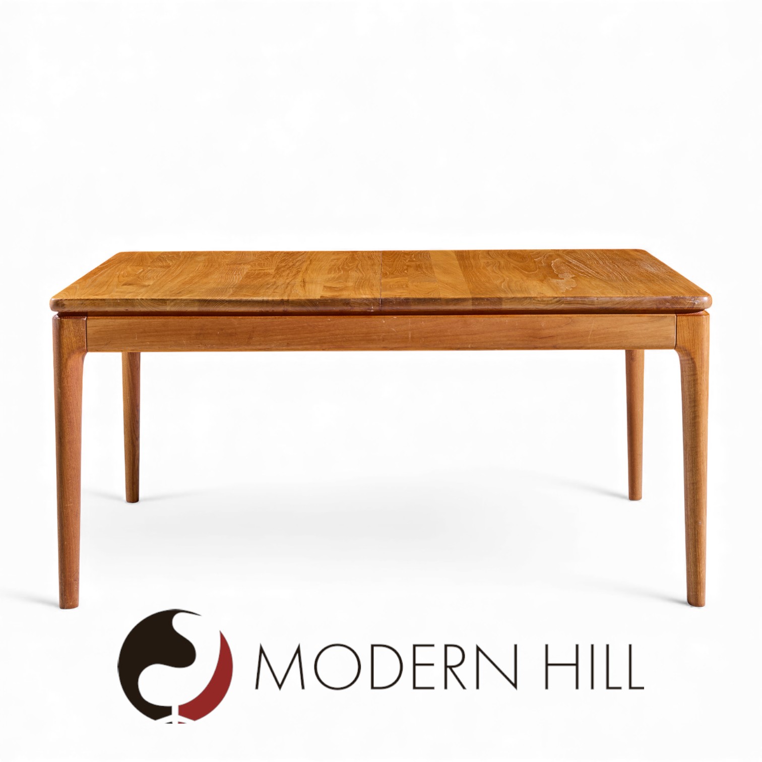 Glostrup Møbelfabrik Mid Century Danish Teak Hidden Leaf Dining Table with 2 Leaves