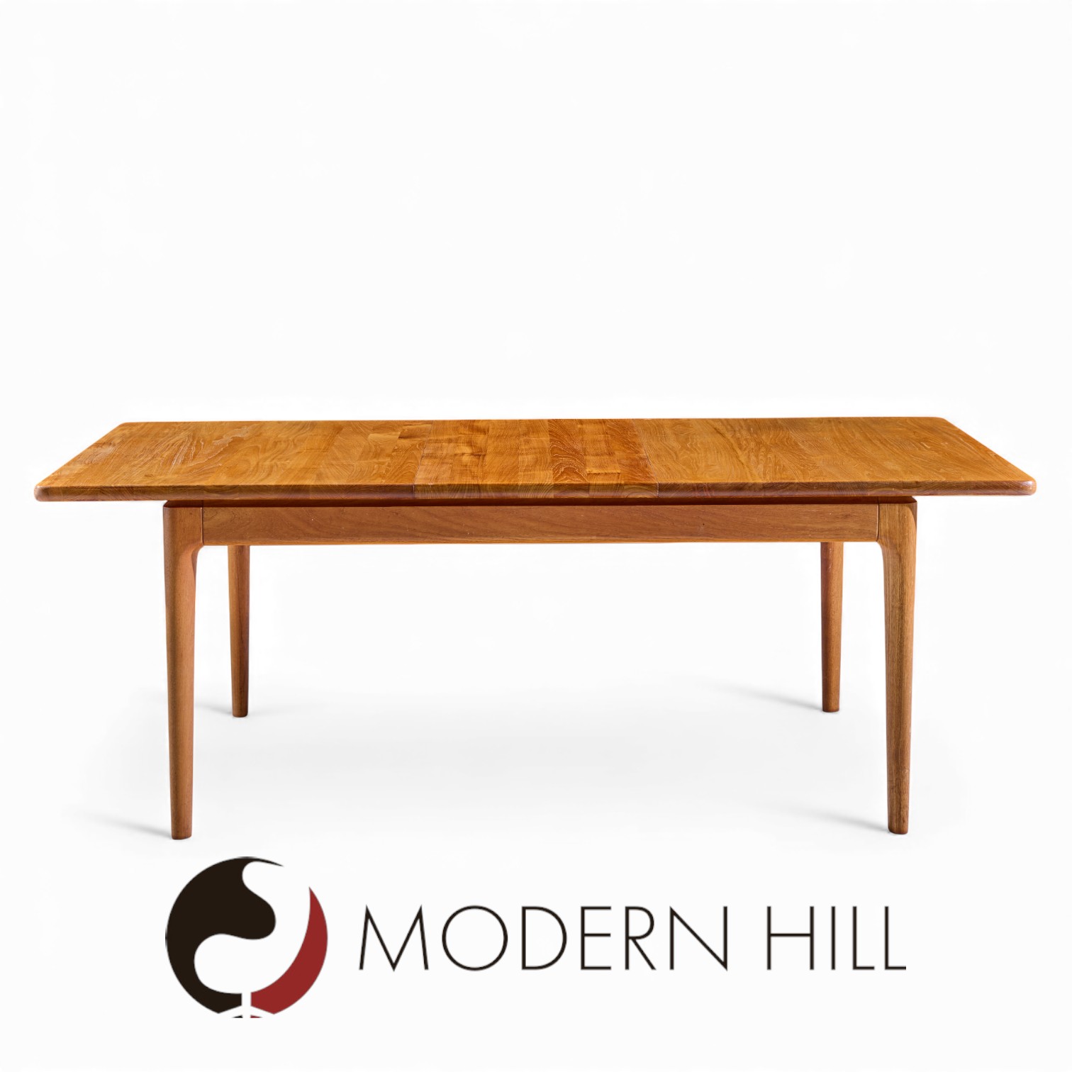 Glostrup Møbelfabrik Mid Century Danish Teak Hidden Leaf Dining Table with 2 Leaves