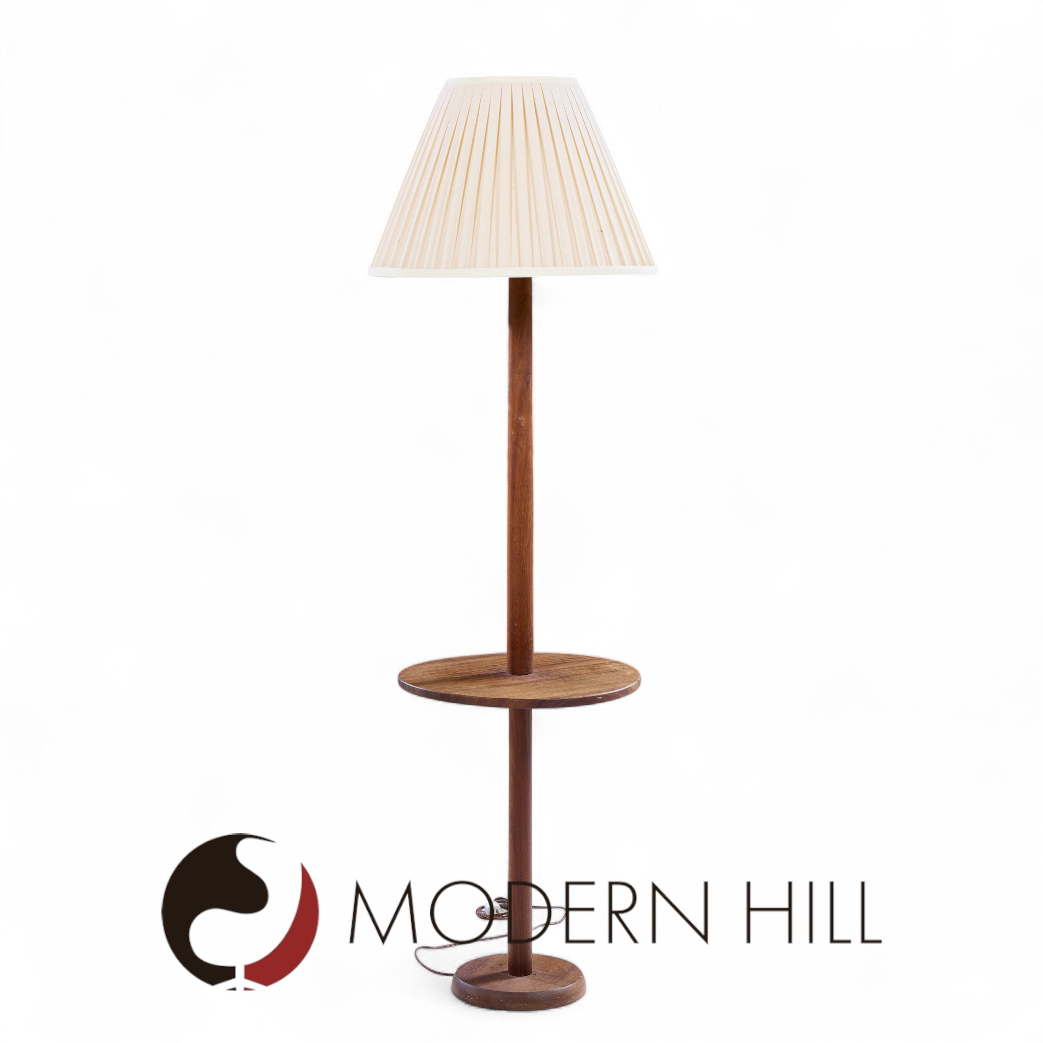 Gordon and Jane Martz Style Mid Century Walnut Floor Lamp Table