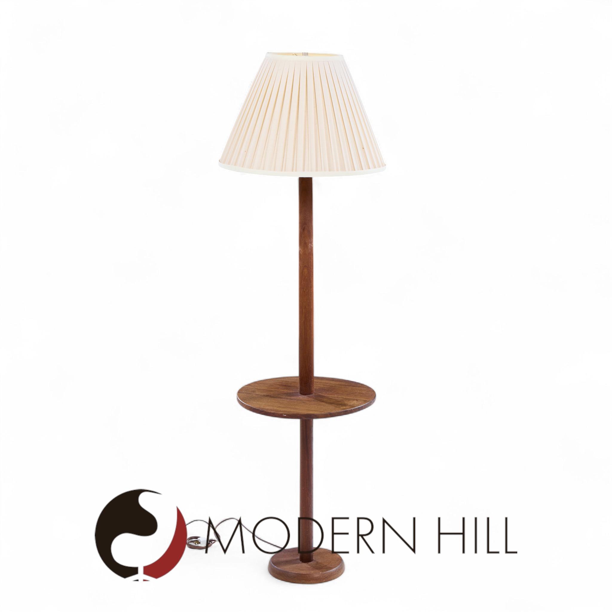 Gordon and Jane Martz Style Mid Century Walnut Floor Lamp Table