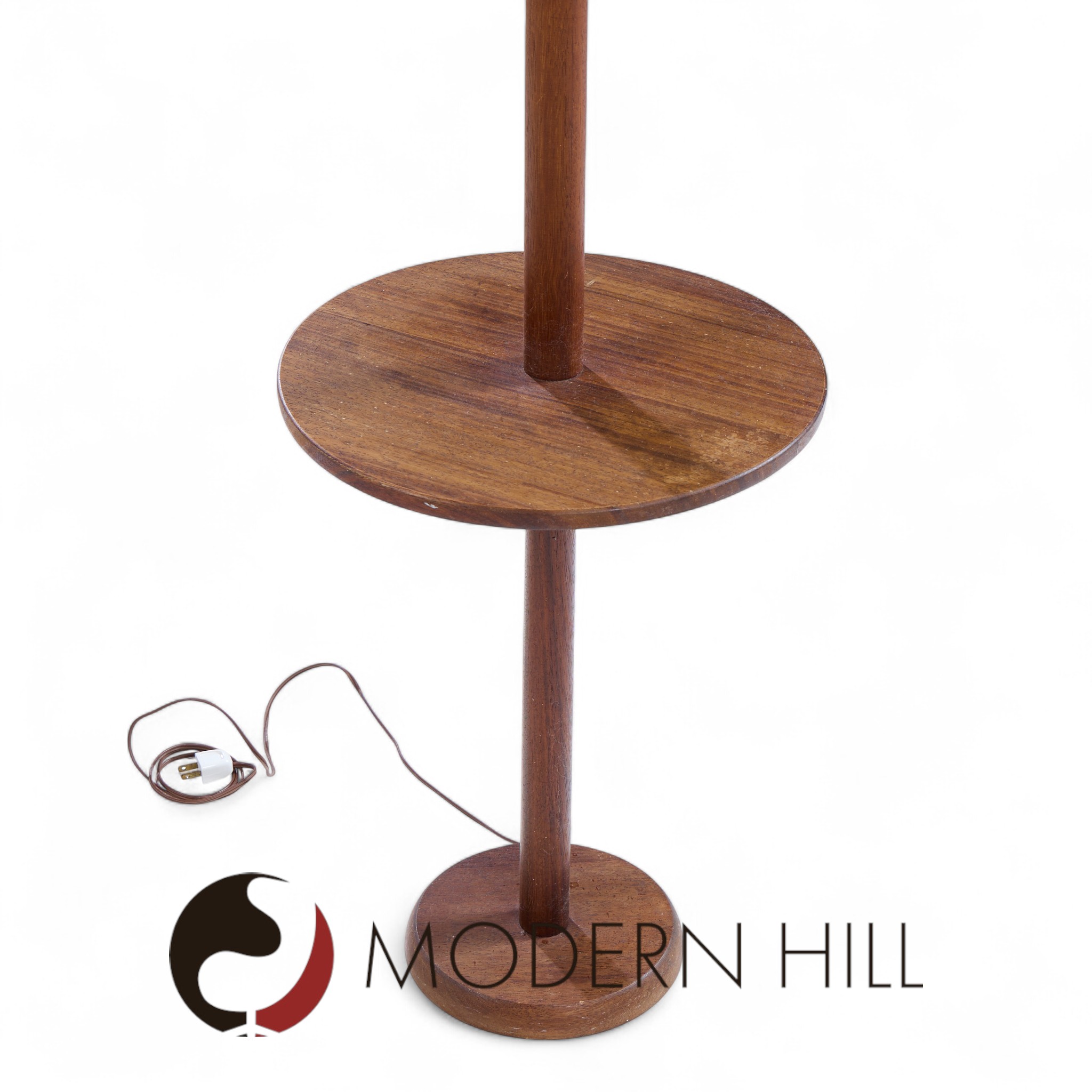 Gordon and Jane Martz Style Mid Century Walnut Floor Lamp Table