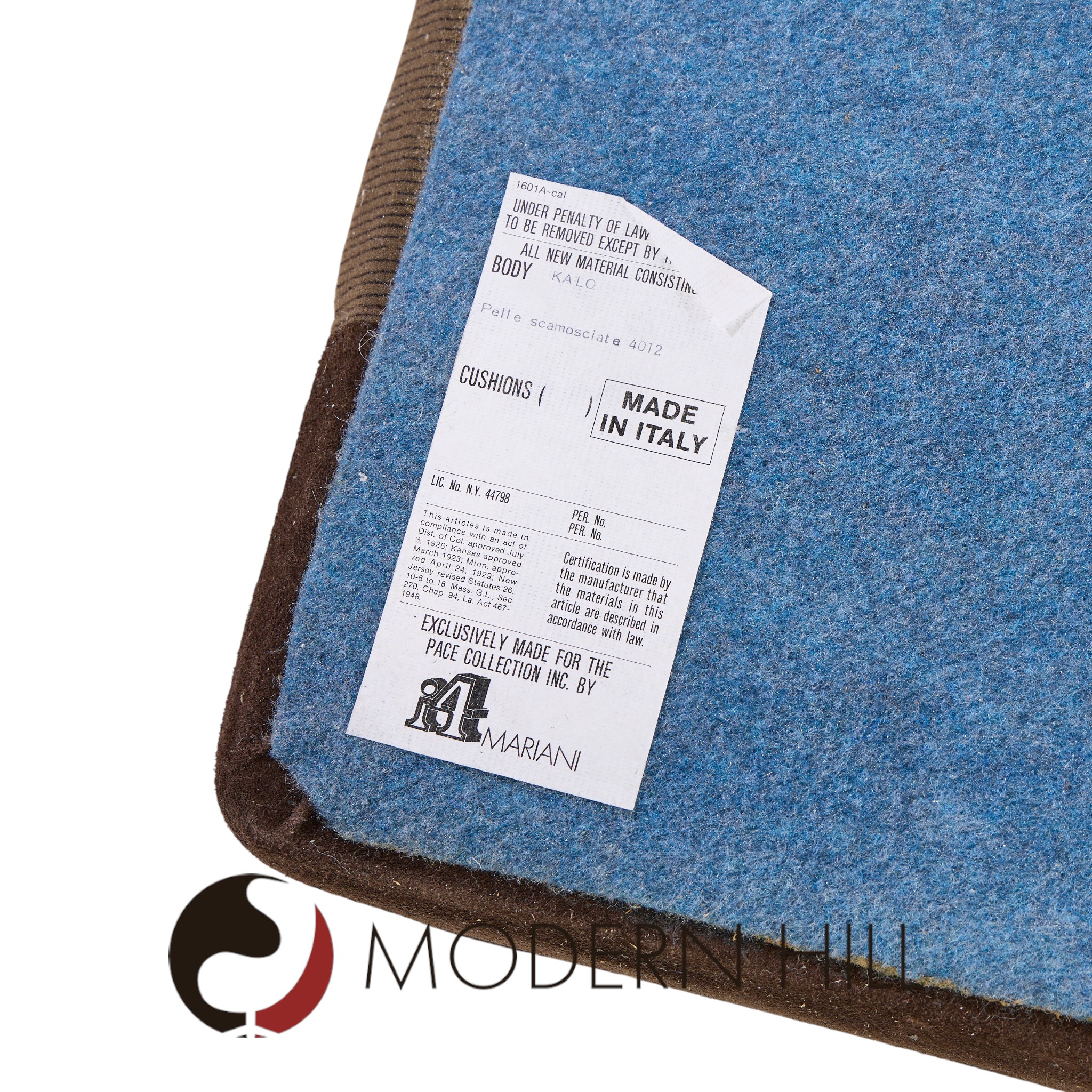 Guido Faleschini for I4 Mariani Tucroma Mid Century Suede Leather King Platform Bed with Nightstands