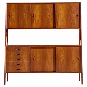 gunni omann for omann jun model 3 mid century danish teak credenza and hutch