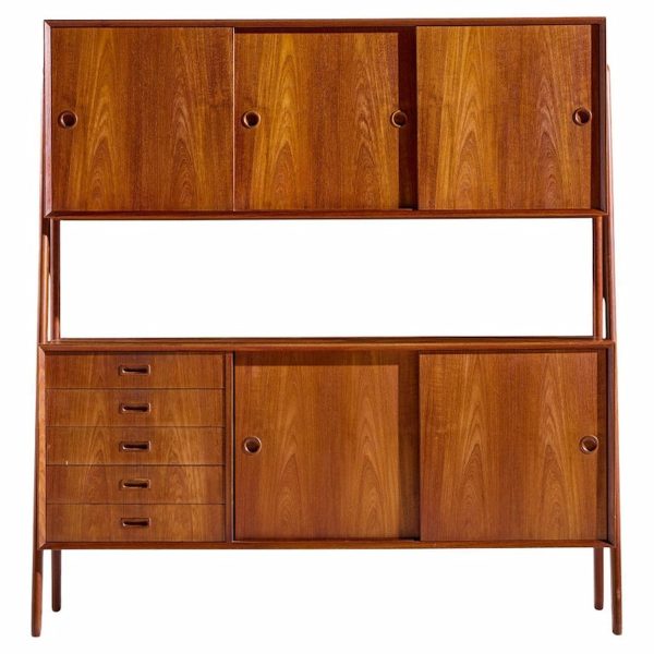 Gunni Omann for Omann Jun Model 3 Mid Century Danish Teak Credenza and Hutch