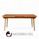 Hans J. Wegner for Andreas Tuck At-312 Mid Century Danish Teak Hidden Leaf Dining Table
