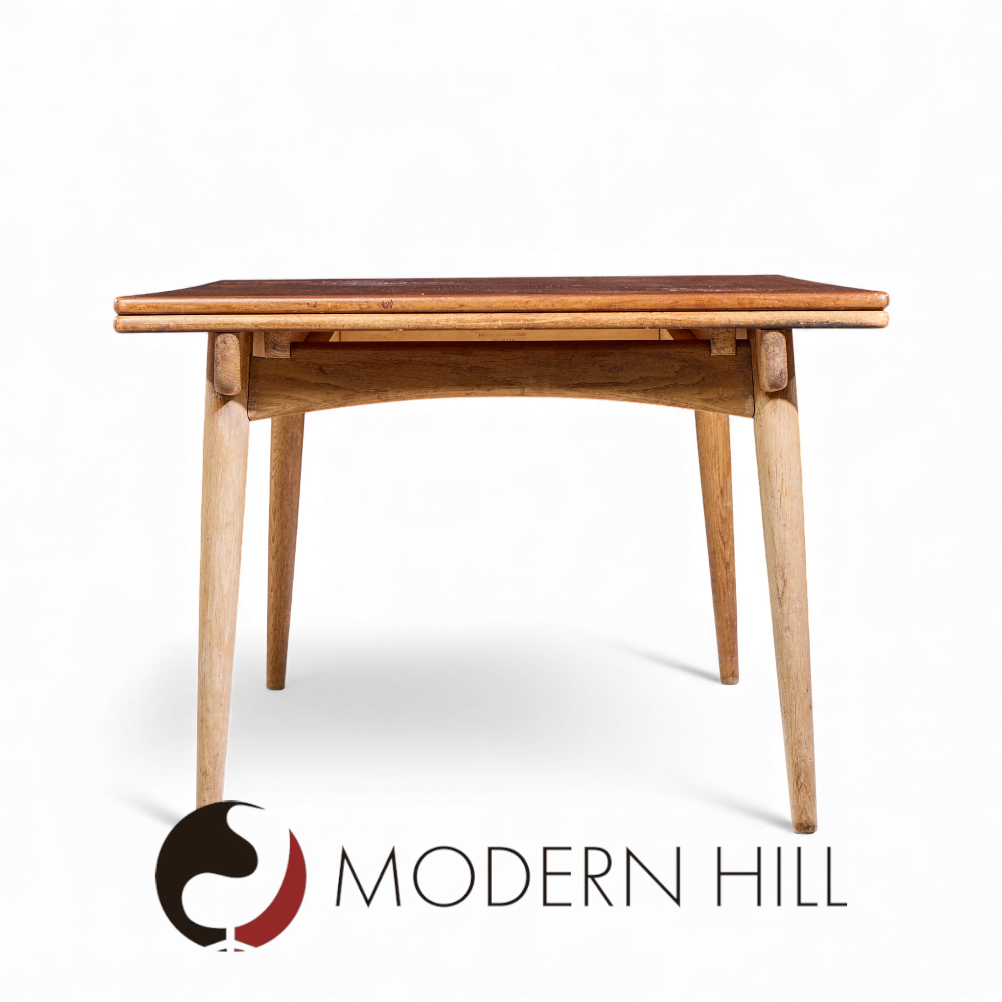 Hans J. Wegner for Andreas Tuck At-312 Mid Century Danish Teak Hidden Leaf Dining Table