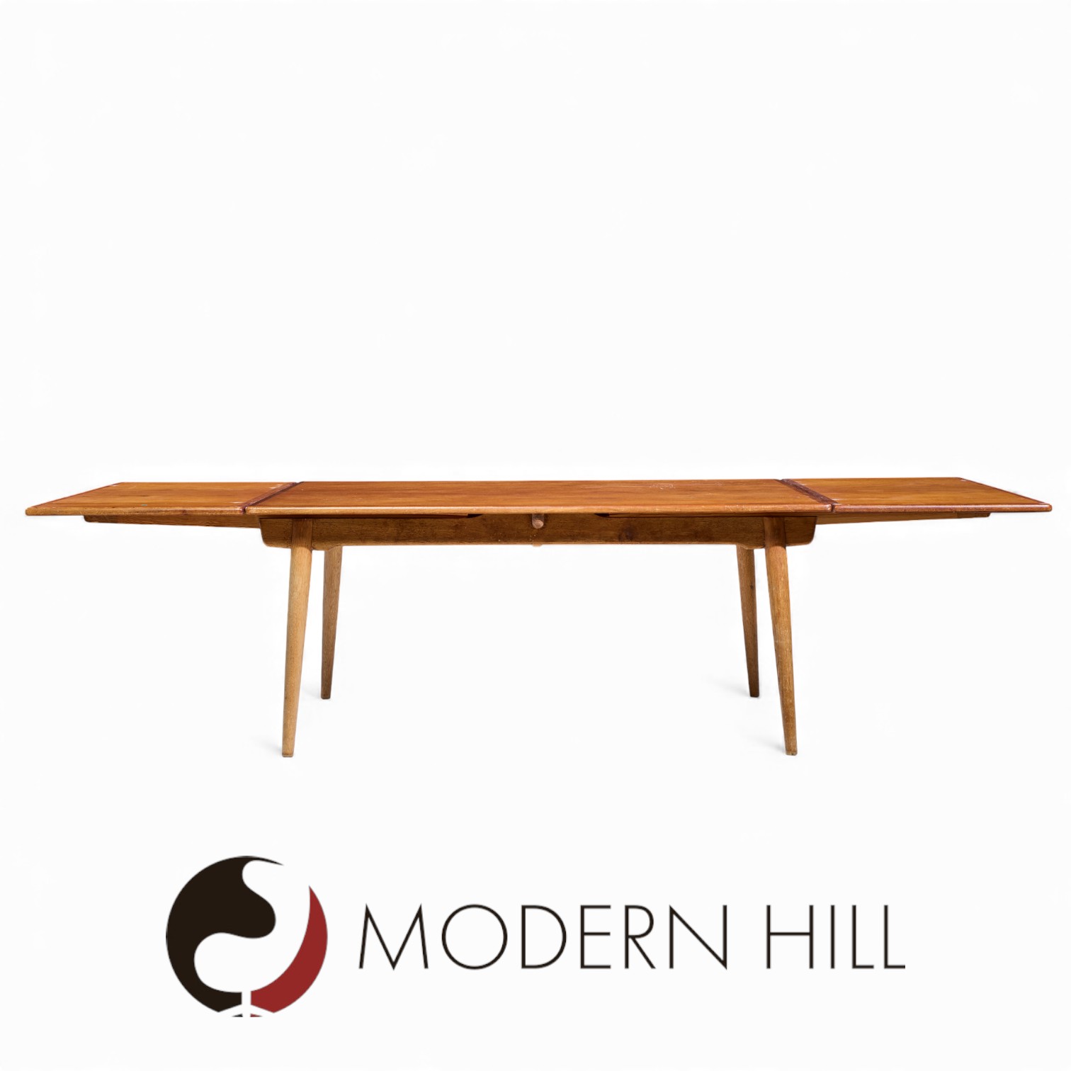 Hans J. Wegner for Andreas Tuck At-312 Mid Century Danish Teak Hidden Leaf Dining Table