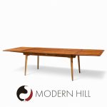 Hans J. Wegner for Andreas Tuck At-312 Mid Century Danish Teak Hidden Leaf Dining Table