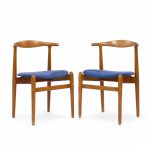 Hans Wegner for Fritz Hansen Model 708 Mid Century Danish Teak Dining Chairs - Pair