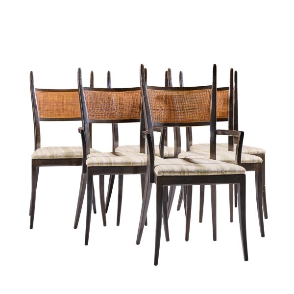 Harvey Probber Gazelle Mid Century Ebonized Mahogany Dining Chairs - Set of 6