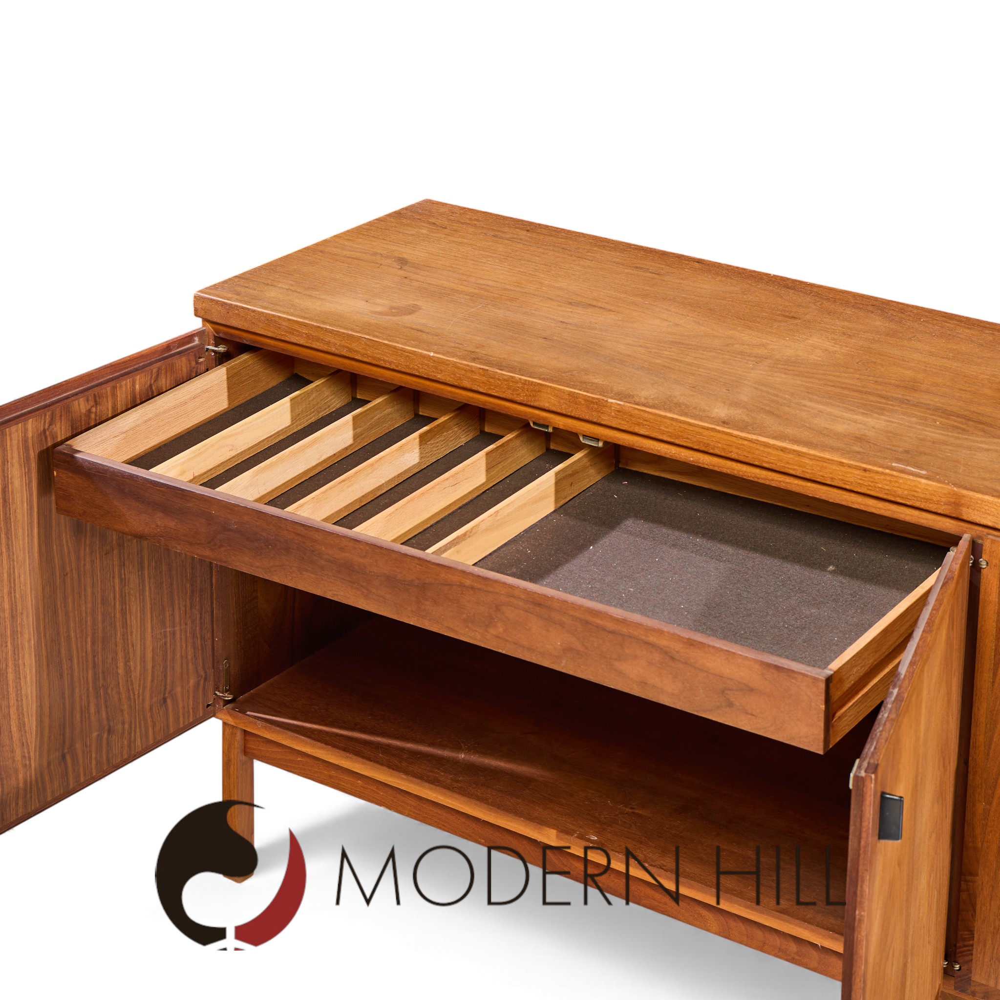 Jack Cartwright for Founders Mid Century Walnut Credenza