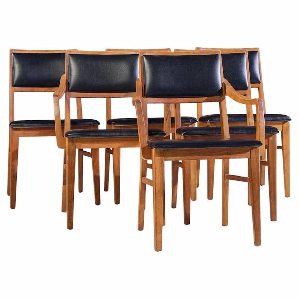 Jack Cartwright for Founders Mid Century Walnut Dining Chairs - Set of 6