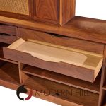 Jack Cartwright for Founders Mid Century Walnut and Cane Credenza and Hutch | Mid Century Modern Furniture - Mid Century Furniture Chicago Jack Cartwright for Founders Mid Century Walnut and Cane Credenza and Hutch