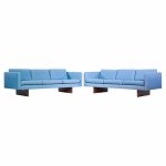 Jens Risom Mid Century Walnut Sofa - Pair
