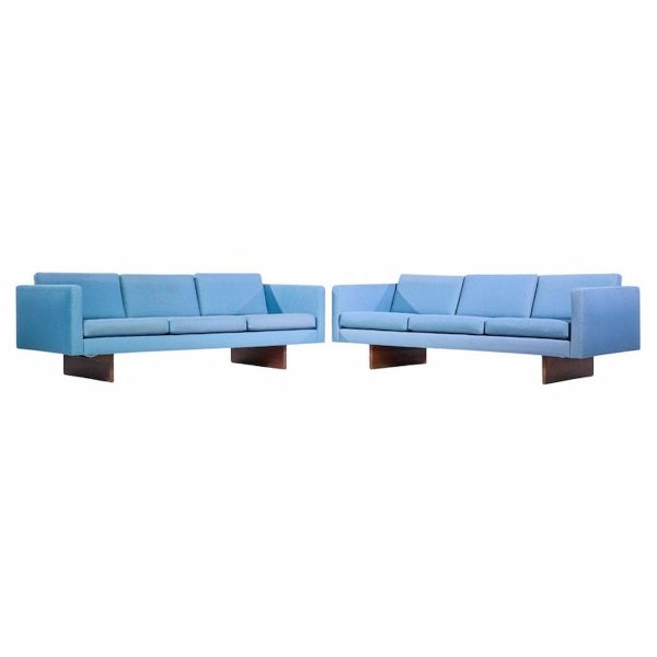 Jens Risom Mid Century Walnut Sofa - Pair