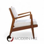 Jens Risom U430 Mid Century Walnut Lounge Chairs - Pair