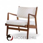 Jens Risom U430 Mid Century Walnut Lounge Chairs - Pair