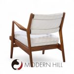 Jens Risom U430 Mid Century Walnut Lounge Chairs - Pair