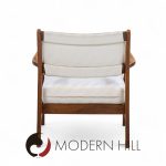 Jens Risom U430 Mid Century Walnut Lounge Chairs - Pair