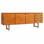 Kai Kristiansen for Feldballes Møbelfabrik Mid Century Danish Teak and Brass Credenza