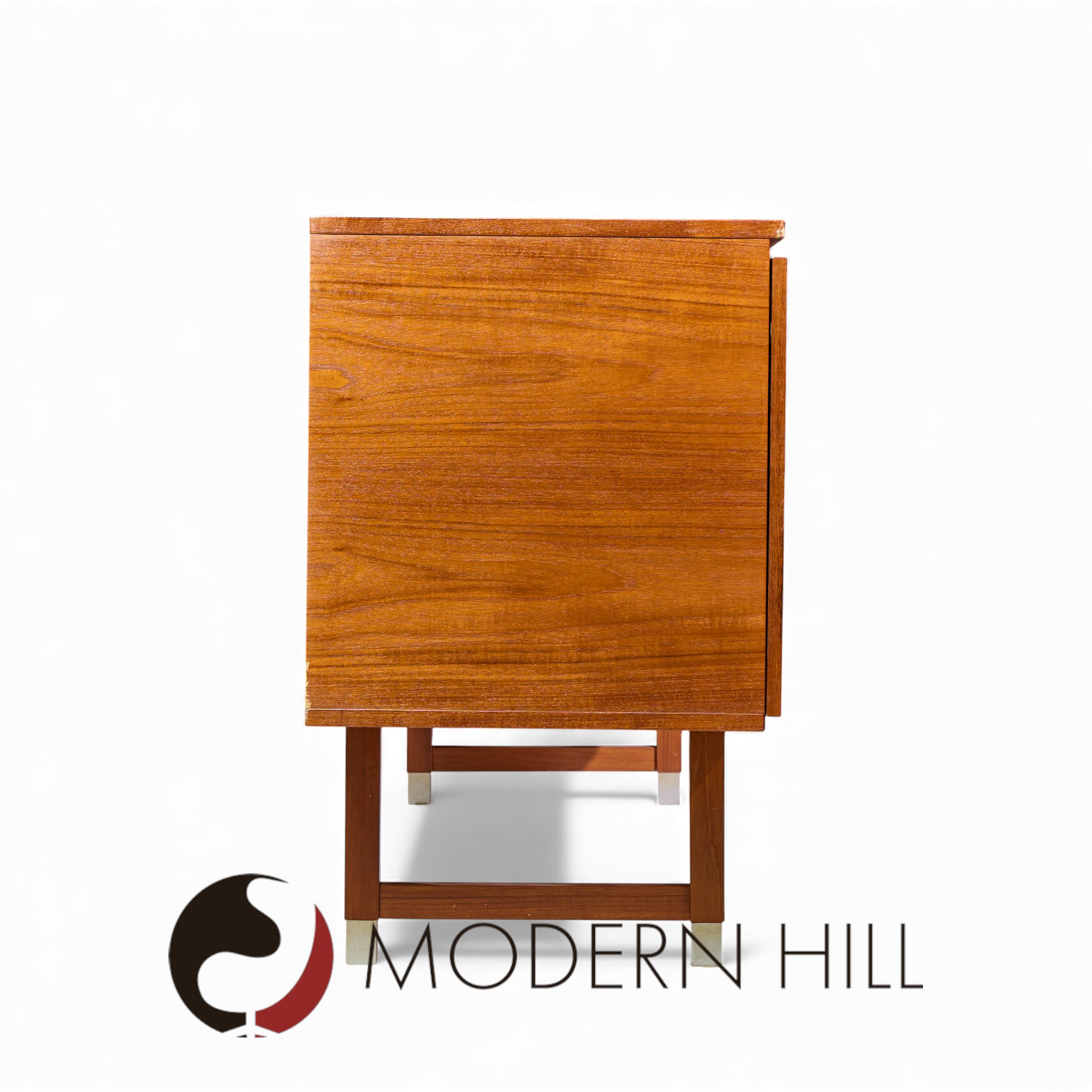 Kai Kristiansen for Feldballes Møbelfabrik Mid Century Danish Teak and Brass Credenza