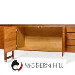 Kai Kristiansen for Feldballes Møbelfabrik Mid Century Danish Teak and Brass Credenza